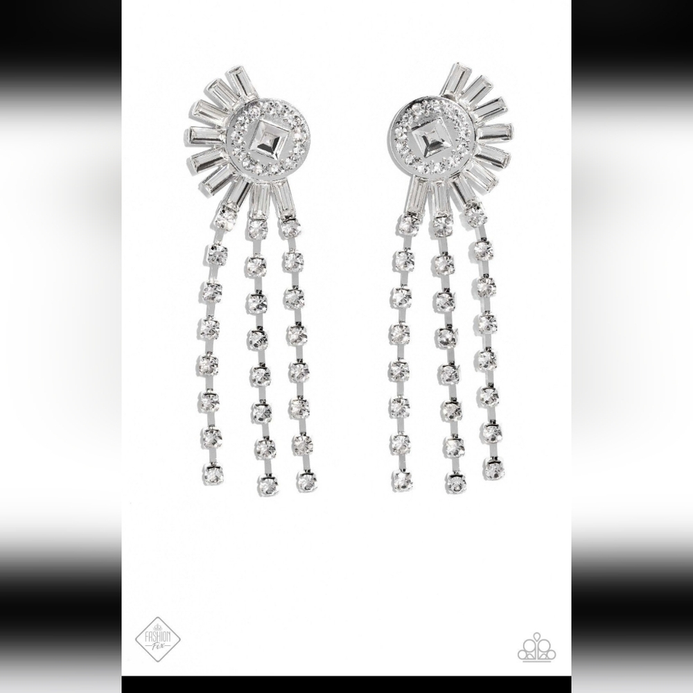 Paparazzi Silver Chandelier Earrings for Formal Occasions Torrential Twinkle